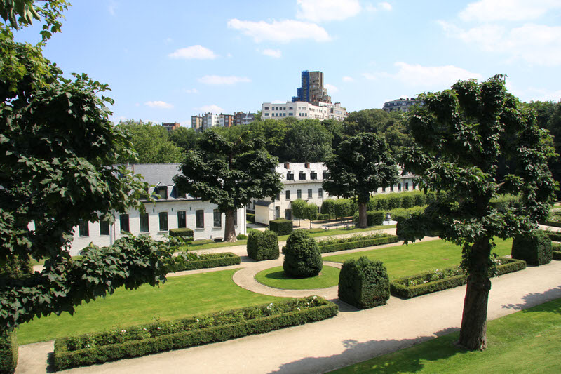 View from the top of the gardens Abbaye de la Cambe