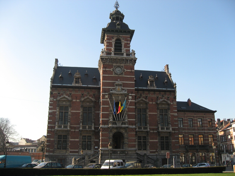 Frontal view of the Anderlecht Town hall