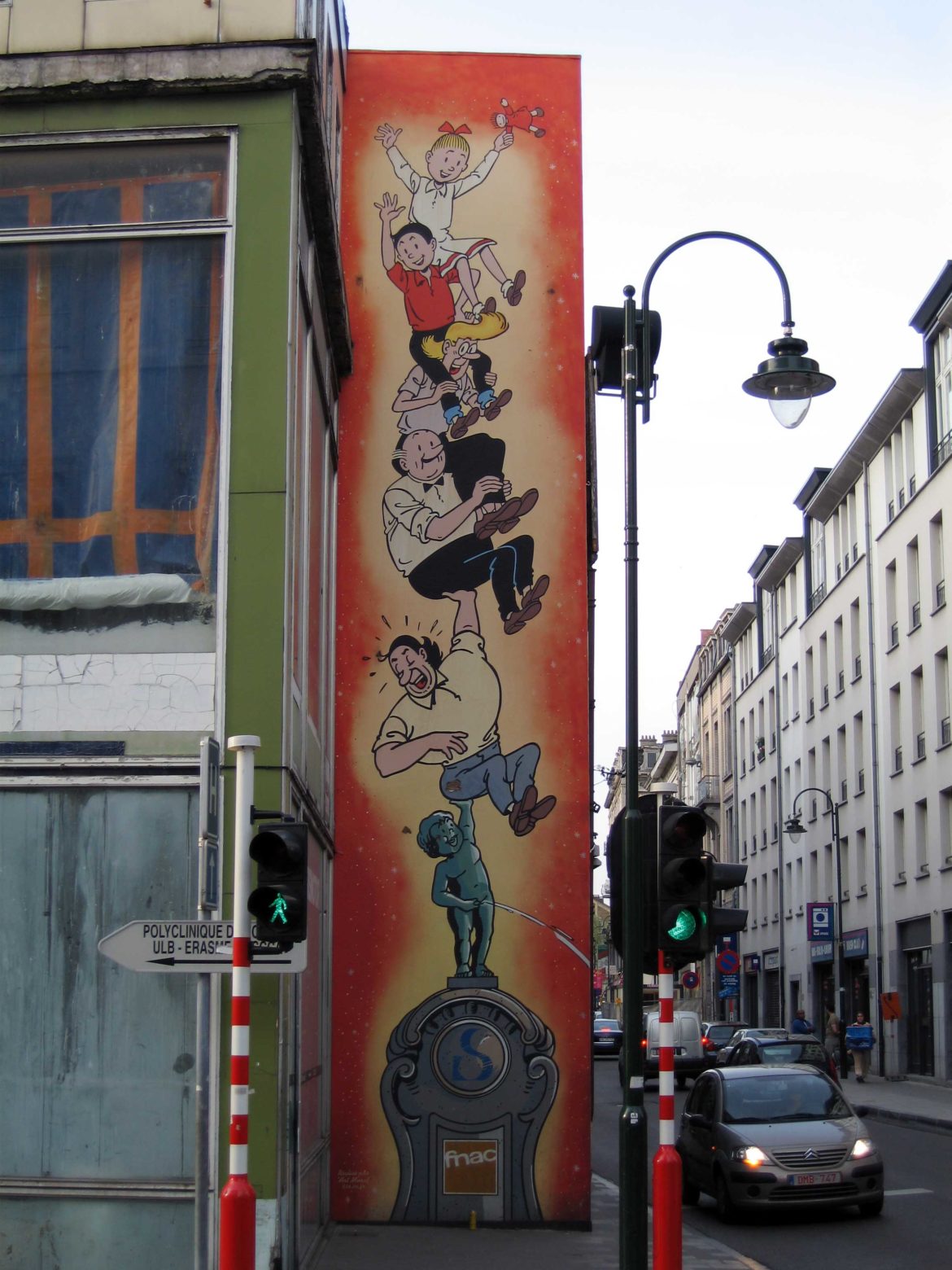 Suske en Wiske Bob et Bobette mural i Brussels